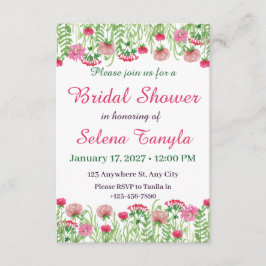  Flower Bridal Shower Invitation Card Kaart