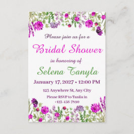  Flower Bridal Shower Invitation Card Kaart