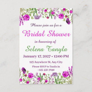 Flower Bridal Shower Invitation Card Kaart