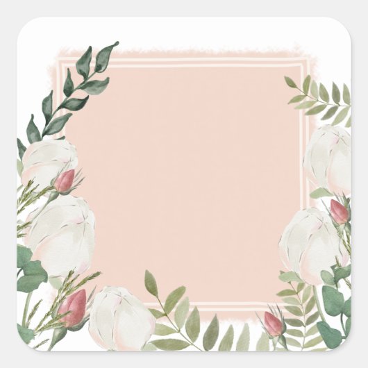 Flower buds square sticker (Voorkant)