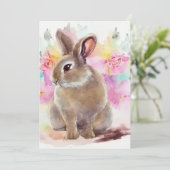 Flower Bunny Feestdagenkaart (Staand voorkant)