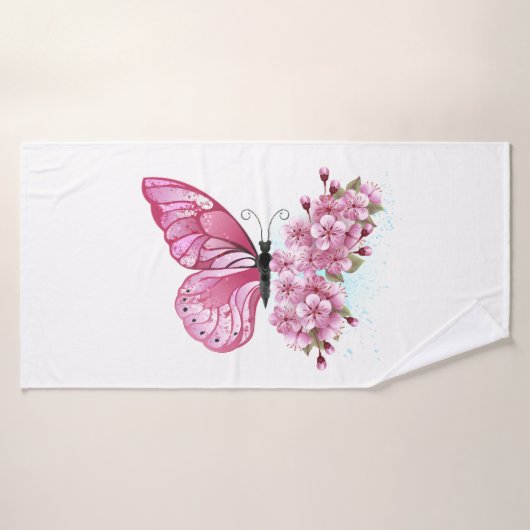 Flower Butterfly (Serviette de bain)