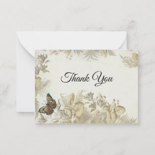 Flower Butterfly Thank You Card Notitiekaartje