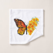 Flower Butterfly with Yellow California Poppy (Gant de toilette)