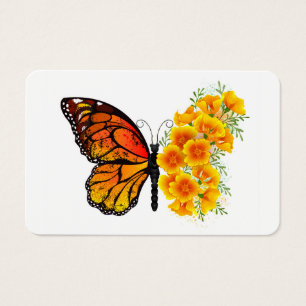 Flower Butterfly with Yellow California Poppy