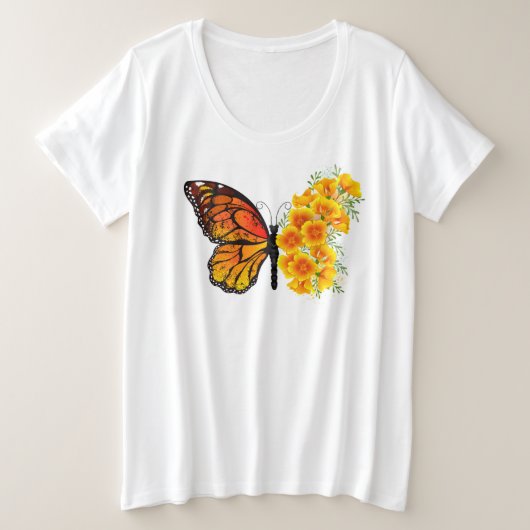 Flower Butterfly with Yellow California Poppy (Design devant)