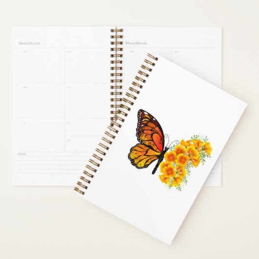Flower Butterfly with Yellow California Poppy (Devant avec enveloppe)