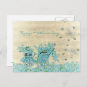  Flower Carriage - Happy Moederdag Briefkaart (Voorkant / Achterkant)