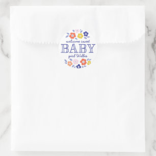 Flower Cascade Baby shower Sticker