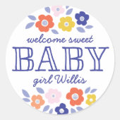 Flower Cascade Baby shower Sticker (Voorkant)
