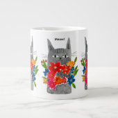 Flower Cat Extra Grote Beker (Voorkant)