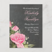Flower Chalkboard Sla de datum op Aankondigingskaart (Voorkant)