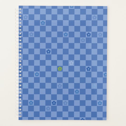 Flower Checkered Pattern No. 01 - Light Blue (Devant)