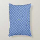 Flower Checkered Pattern No. 01 - Light Blue Accent Kussen (Voorkant(Verticaal))