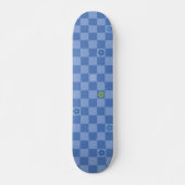 Flower Checkered Pattern No. 01 - Light Blue Skateboard (Voorkant)