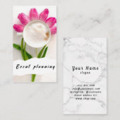 Flower Coffee Event Planning Carte de visite moder (Devant / Derrière)