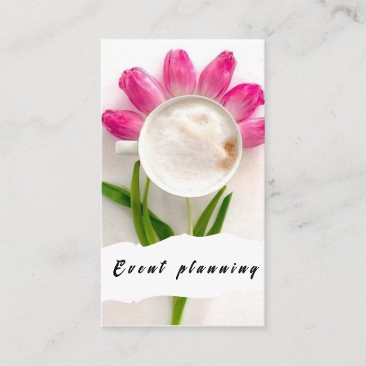 Flower Coffee Event Planning Carte de visite moder (Devant)