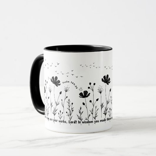 Flower Coffee Mok - 11oz, Bloemen op Aarde Mok (Voorkant links)