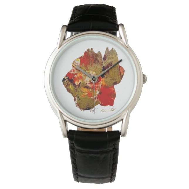 Flower collagraph art watch horloge (Voorkant)