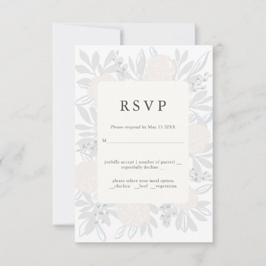 Flower corner mariage élégant RSVP design (Devant)