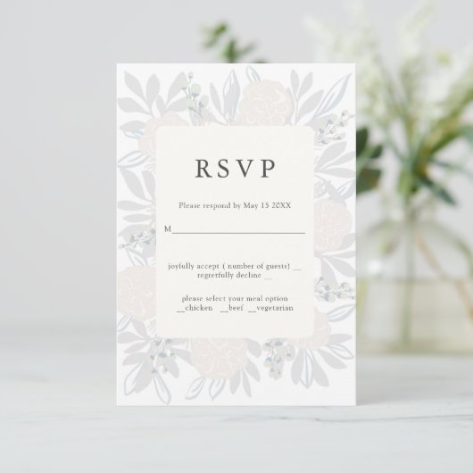 Flower corner mariage élégant RSVP design (Debout devant)