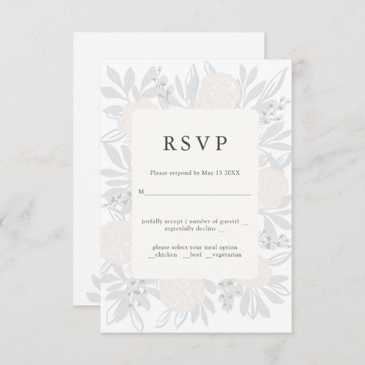 Flower corner mariage élégant RSVP design (Devant / Derrière)