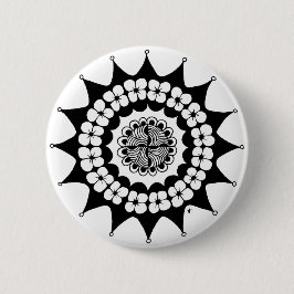 Flower Crown Zen Mandala Ronde Button 5,7 Cm