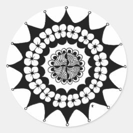 Flower Crown Zen Mandala Ronde Sticker
