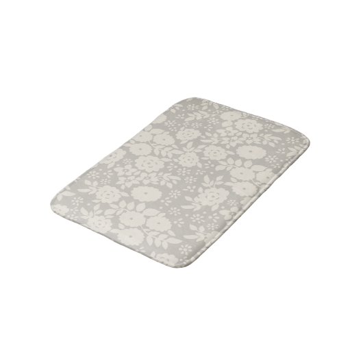 Flower Daisy  Pattern Grijze Badmat (Gekanteld)