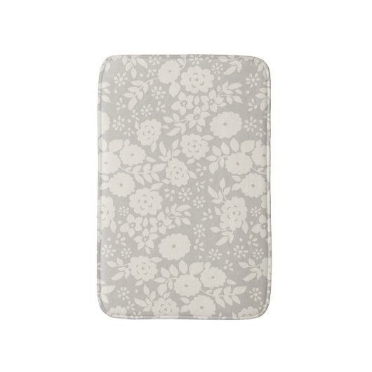 Flower Daisy Pattern Grijze Badmat (Voorkant Verticaal)