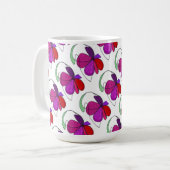 "Flower Dance Tiled" Abstrait Design Mug (Devant gauche)