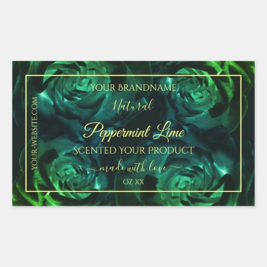 Flower Dark Green et Roses Turquoises Étiquettes d (Devant)