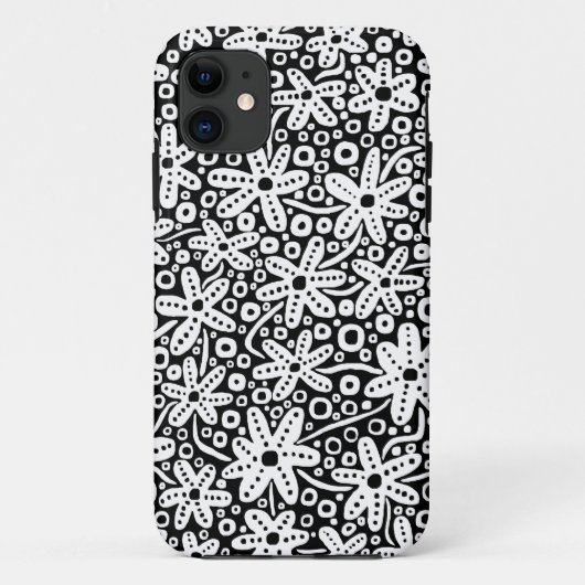 Flower Design - White on Black.pdf Case-Mate iPhone Case (Achterkant)