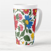 Flower designed large latte mok (Rechterhoek)