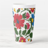 Flower designed large latte mok (Voorkant)