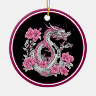 Flower Dragon keramisch Ornament