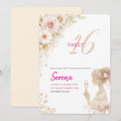 Flower Dreamy Soft Sweet 16 Birthday Invitation (Devant / Derrière)