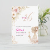Flower Dreamy Soft Sweet 16 Birthday Invitation (Debout devant)