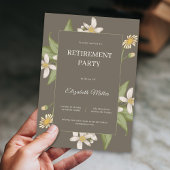 Flower Elegant Script Pensioenfeest Kaart