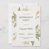  Flower Elegant Script Pensioenfeest Kaart (Voorkant)