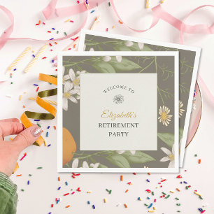 Flower Elegant Script Pensioenfeest Servet
