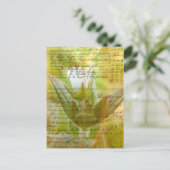 Flower en script briefkaart (Staand voorkant)