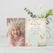 Flower fairgirl Anniversaire Invitation (Debout devant)