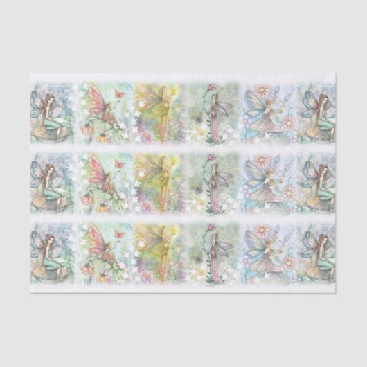 Flower Fairy Art grillige Waterverf Tissuepapier (Voorkant)