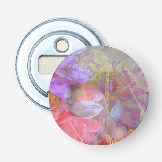Flower Fairy dubbele belichting fantasy kunst Button Flesopener (Voorkant)