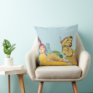 Flower Fairy en de vlinder Kussen