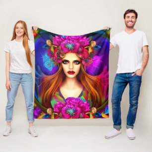 Flower Fairy Queen Fleece Deken