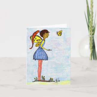 Flower Fairy & Vlinder Bedankkaart