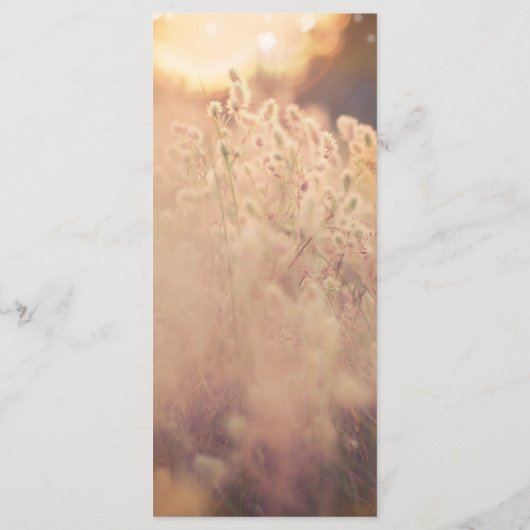 Flower Field Rustic Mariage campagnard Menu (Dos)