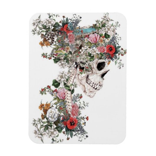 Flower-filled Skeleton Magneet (Verticaal)